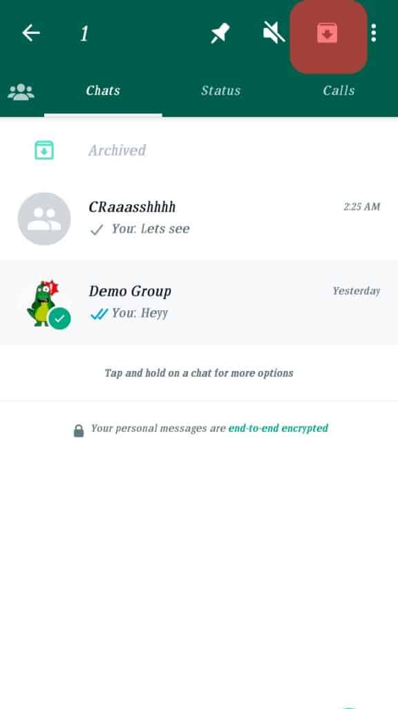 whatsapp archive group without leaving