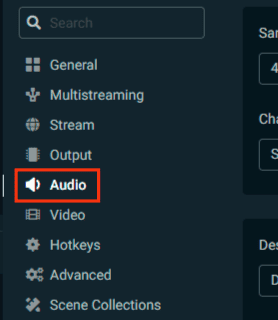 Click On The Audio Tab