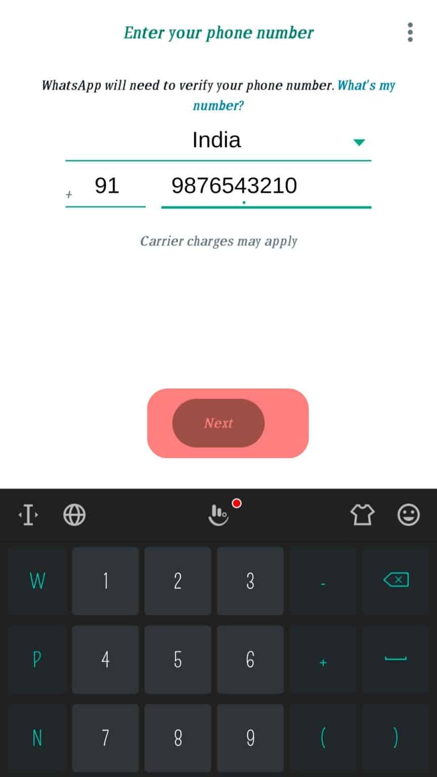 whatsapp account create with phone number online