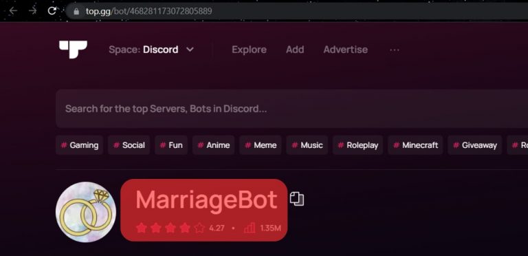 Marriage bot discord команды