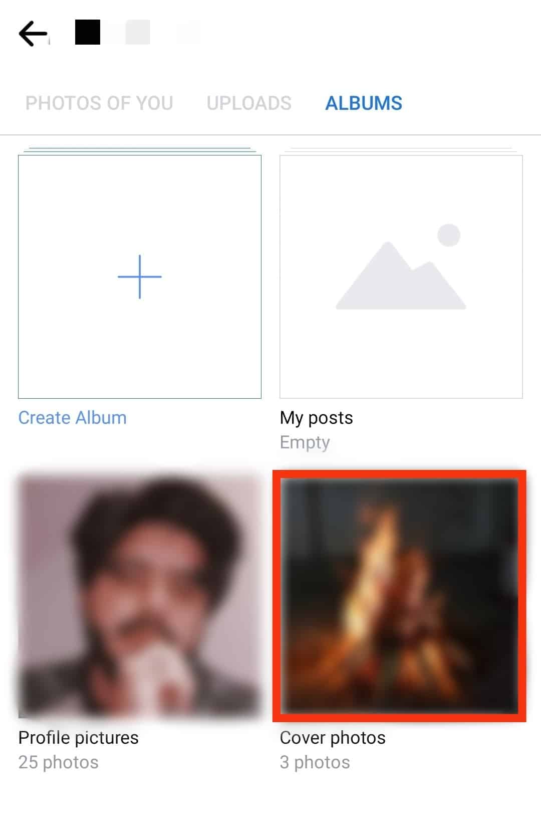 Select The Album You Want To Hide