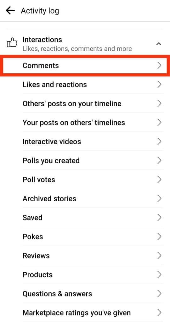 how to find all the comments you made on facebook