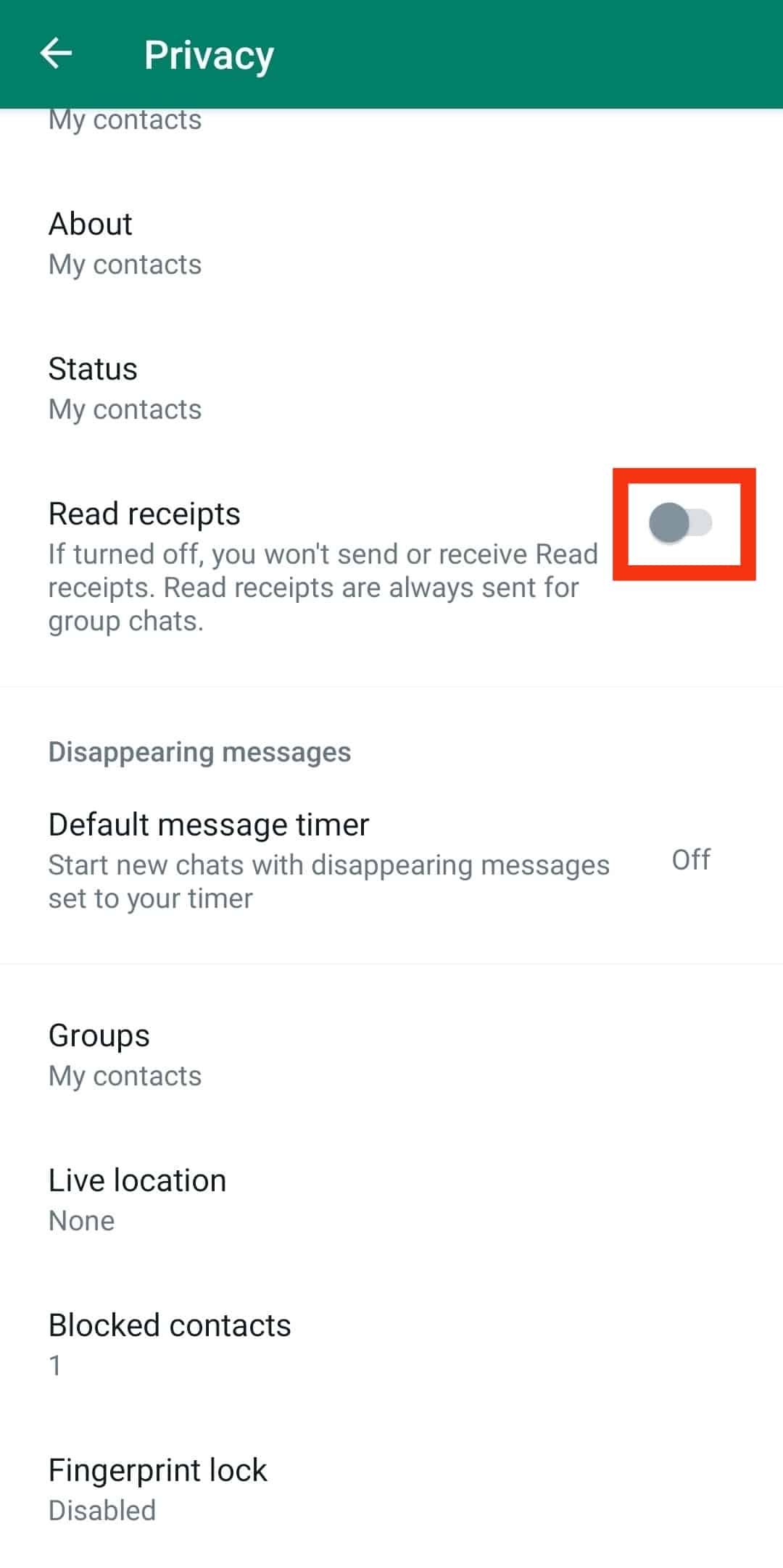 how to hide my whatsapp account from unknown number