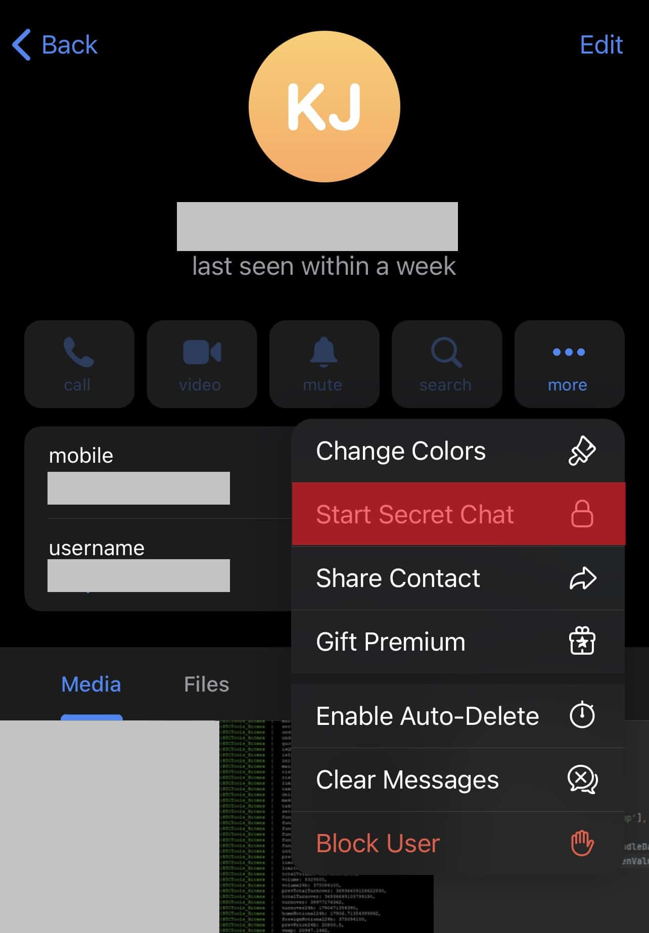 how to send self destructing photo telegram without secret chat iphone